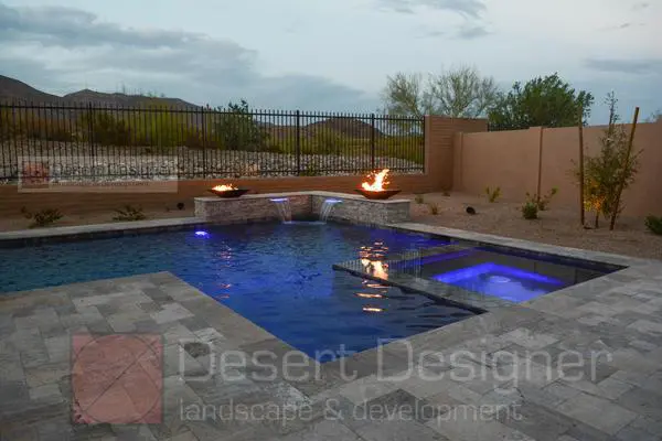 Custom hardscape patio installation in Phoenix