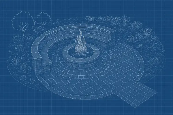 Outdoor Fireplace Installation Design Mockup b